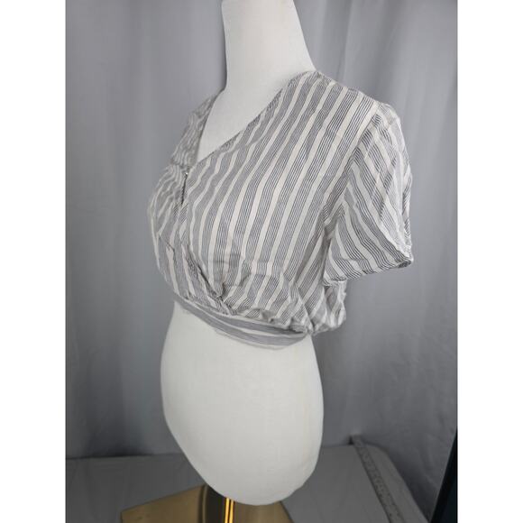 Favluv Cottagecore Women's Striped Tie‎ Back Top Striped - Picture 8 of 16